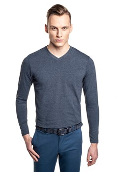 Bluza z dekoltem V granatowa Recman CERDA ze sklepu Eye For Fashion w kategorii T-shirty męskie - zdjęcie 124433190
