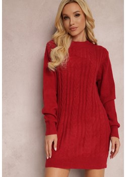Bordowy Sweter Zeriene ze sklepu Renee odzież w kategorii Swetry damskie - zdjęcie 124611801