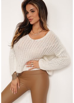 Biały Sweter Hyrmereia ze sklepu Renee odzież w kategorii Swetry damskie - zdjęcie 124611821