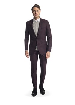 Bordowy garnitur Recman Hele 315/A slim fit ze sklepu Eye For Fashion w kategorii Garnitury męskie - zdjęcie 124656350