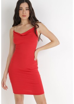 Czerwona Sukienka Semia ze sklepu Born2be Odzież w kategorii Sukienki - zdjęcie 124709533