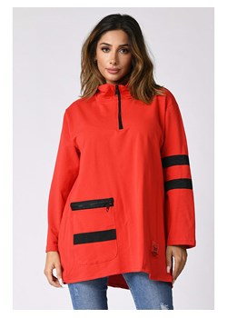Bluza damska Plus Size Company casual czerwona krótka 