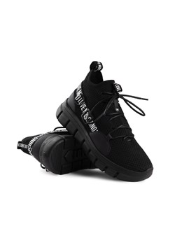 Love Moschino buty sportowe damskie sneakersy czarne sznurowane płaskie 