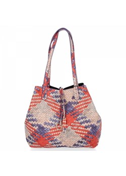 Modny Shopper firmy Venere Fioletowa/Czarna ze sklepu torbs.pl w kategorii Torby Shopper bag - zdjęcie 124962323