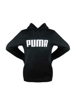 Bluza dziewczęca czarna Puma z bawełny z napisami 