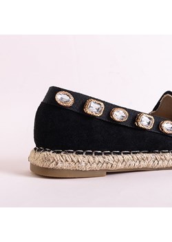 Royalfashion Czarne damskie espadryle z kryształkami Wamba ze sklepu royalfashion.pl w kategorii Espadryle damskie - zdjęcie 125166983