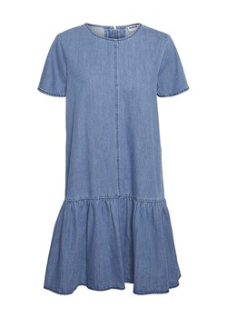 Sukienka Noisy May z krótkim rękawem niebieska mini bawełniana 