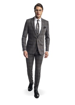 Wełniany szary garnitur Recman Belwin 315/A slim fit ze sklepu Eye For Fashion w kategorii Garnitury męskie - zdjęcie 125408463