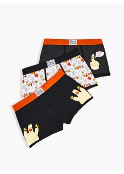 Cropp - 3 pack bokserek z nadrukiem - czarny ze sklepu Cropp w kategorii Majtki męskie - zdjęcie 125492481