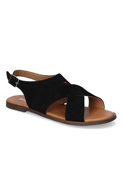 Sandały Sergio Leone SK060 Czarne zamsz ze sklepu Arturo-obuwie w kategorii Sandały damskie - zdjęcie 125774502