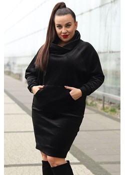 Sukienka modna z VELVET z golfem oversize AURIKA czarna ze sklepu karko.pl w kategorii Sukienki - zdjęcie 125975052