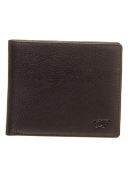 Skórzany portfel w kolorze czarnym - (S)12 x (W)9,5 x (G)1,8 cm ze sklepu Limango Polska w kategorii Portfele męskie - zdjęcie 126036033