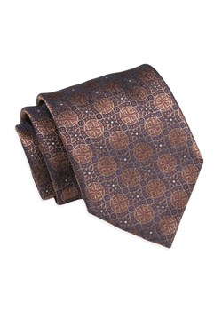 Krawat Klasyczny, Męski, Brązowo-Beżowy, Wzór Geometryczny, Szeroki 8 cm, Elegancki -CHATTIER KRCH1272 ze sklepu JegoSzafa.pl w kategorii Krawaty - zdjęcie 126069251