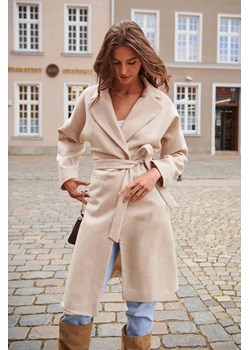 Płaszcz wiązany Flo, S ze sklepu NAOKO w kategorii Płaszcze damskie - zdjęcie 126152863