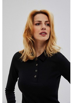 Bawełniana bluzka z długim rękawem ze sklepu Moodo.pl w kategorii Bluzki damskie - zdjęcie 126157601