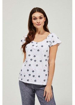 Bawełniana bluzka z nadrukiem ze sklepu Moodo.pl w kategorii Bluzki damskie - zdjęcie 126162464
