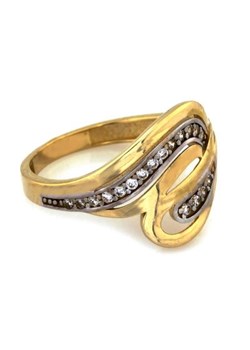 Złoty pierścionek 585 efektowny przeplatany wzór 2,28g ze sklepu LOVRIN w kategorii Pierścionki - zdjęcie 126198904