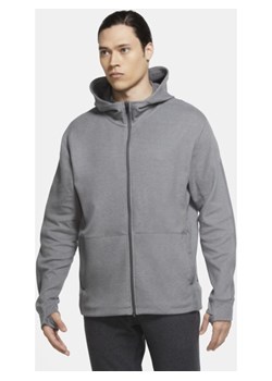 Męska bluza z kapturem i zamkiem na całej długości Nike Yoga - Szary ze sklepu Nike poland w kategorii Bluzy męskie - zdjęcie 126288704