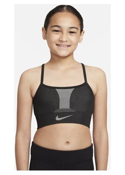Stanik sportowy dla dużych dzieci (dziewcząt) Nike Dri-FIT Indy - Czerń ze sklepu Nike poland w kategorii Staniki dla dziewczynki - zdjęcie 126293654