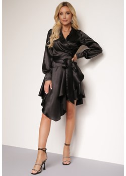 Czarna Sukienka Satynowa Anastothee ze sklepu Renee odzież w kategorii Sukienki - zdjęcie 126437054