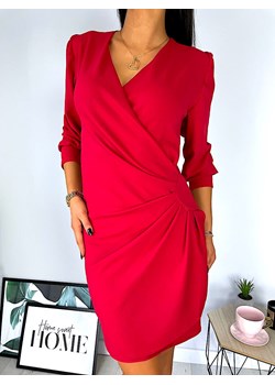 Czerwona Kopertowa Sukienka ze sklepu ModnaKiecka.pl w kategorii Sukienki - zdjęcie 126441412