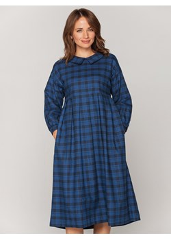 Niebieska sukienka w kratkę Rabarbar ze sklepu Eye For Fashion w kategorii Sukienki - zdjęcie 126491681