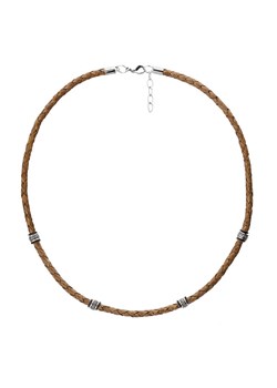 Brązowy naszyjnik męski rzemień, beads ze sklepu manoki.pl w kategorii Naszyjniki męskie - zdjęcie 126521474