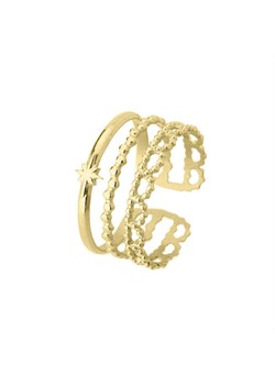 Potrójna złota obrączka pierścionek ze stali szlachetnej ze sklepu manoki.pl w kategorii Pierścionki - zdjęcie 126522073