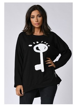 Plus Size Company bluza damska z napisami czarna bawełniana 
