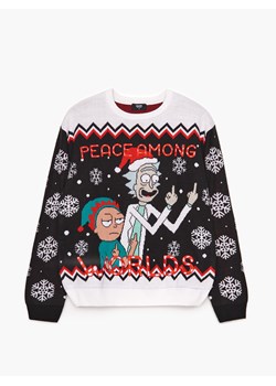 Cropp - Świąteczny sweter Rick and Morty - czarny ze sklepu Cropp w kategorii Swetry damskie - zdjęcie 126887654