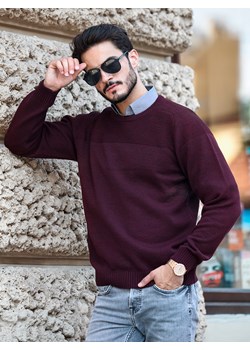 Sweter męski pod szyję - Patryk - śliwka - M ze sklepu Swetry Lasota w kategorii Swetry męskie - zdjęcie 126914204