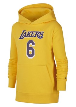 Dzianinowa bluza z kapturem dla dużych dzieci Los Angeles Lakers Nike NBA - Żółć ze sklepu Nike poland w kategorii Bluzy chłopięce - zdjęcie 126947210