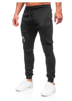 Czarne bojówki spodnie męskie joggery dresowe Denley HW2176 ze sklepu Denley w kategorii Spodnie męskie - zdjęcie 126984503