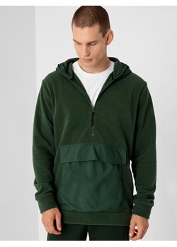 Polar nierozpinany z kapturem męski - zielony ze sklepu OUTHORN w kategorii Bluzy męskie - zdjęcie 126990740