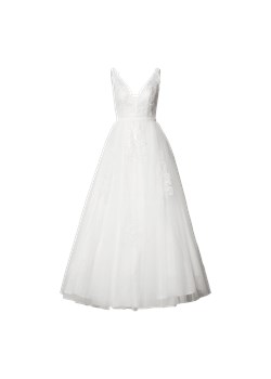 Sukienka Unique mini biała w serek w cekiny na ślub cywilny 