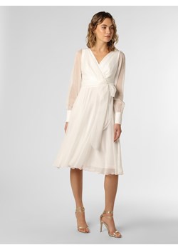 APRIORI sukienka midi wieczorowa biała kopertowa 