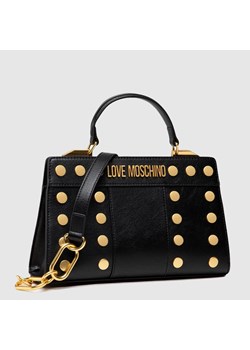 LOVE MOSCHINO - Mała czarna torebka ze złotymi nitami ze sklepu outfit.pl w kategorii Kuferki - zdjęcie 127340180