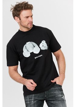 PALM ANGELS - Czarny t-shirt męski z szarym misiem ze sklepu outfit.pl w kategorii T-shirty męskie - zdjęcie 127372871