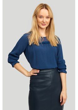 Elegancka bluzka w granatowym kolorze ze sklepu Greenpoint.pl w kategorii Bluzki damskie - zdjęcie 127378241