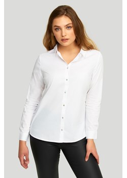 Klasyczna, biała koszula z kołnierzykiem ze sklepu Greenpoint.pl w kategorii Koszule damskie - zdjęcie 127378254