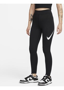 Damskie legginsy z wysokim stanem Nike Sportswear Swoosh - Czerń ze sklepu Nike poland w kategorii Spodnie damskie - zdjęcie 127451282
