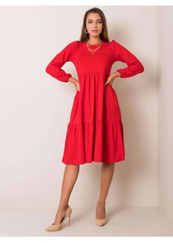 RUE PARIS Czerwona sukienka bawełniana