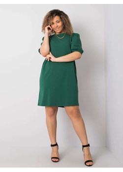 Zielona sukienka Sheandher.pl mini z okrągłym dekoltem 
