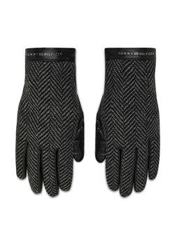 Rękawiczki Męskie TOMMY HILFIGER - Textile Mix Leather Gloves AM0AM07883 BDS ze sklepu eobuwie.pl w kategorii Rękawiczki męskie - zdjęcie 127606014