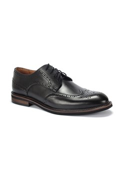 Czarne Brogsy ALFRED ze sklepu Domenoshoes w kategorii Buty eleganckie męskie - zdjęcie 127706392