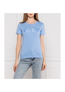 GUESS JEANS T-shirt SATINETTE | Regular Fit ze sklepu Gomez Fashion Store w kategorii Bluzki damskie - zdjęcie 127908832