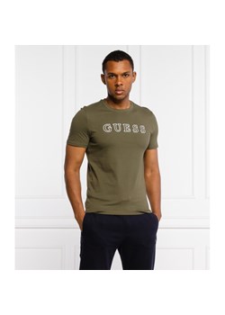 T-shirt męski Guess z napisem z krótkim rękawem 