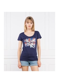 Pepe Jeans London T-shirt BLAZE | Slim Fit ze sklepu Gomez Fashion Store w kategorii Bluzki damskie - zdjęcie 127956592
