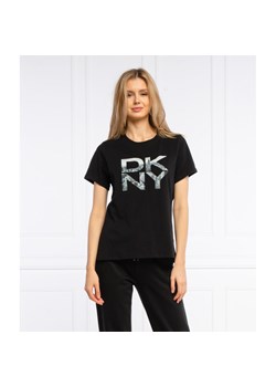 Bluzka damska DKNY młodzieżowa z okrągłym dekoltem 