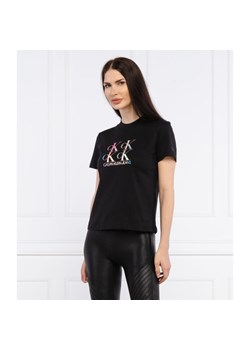 Bluzka damska Calvin Klein z okrągłym dekoltem młodzieżowa z krótkimi rękawami 